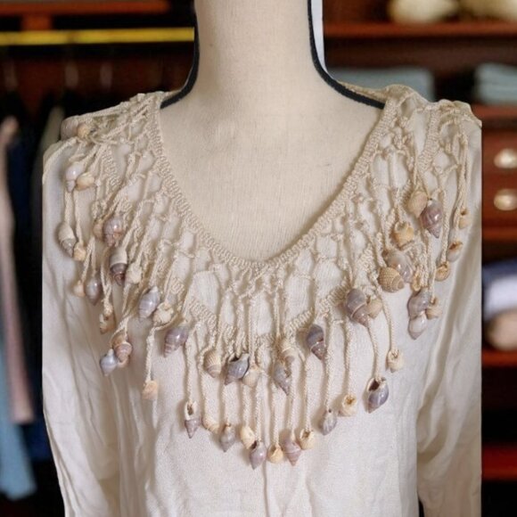 Vintage Rare Shell Embellished Blouse - Picture 2 of 5
